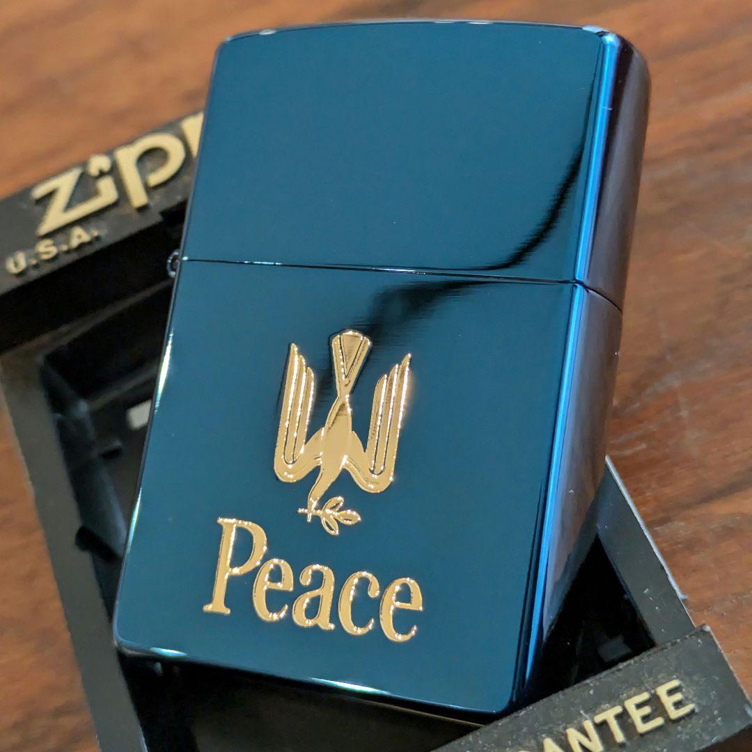 【新品】95年製 ピース Peace ブルーチタン Zippo