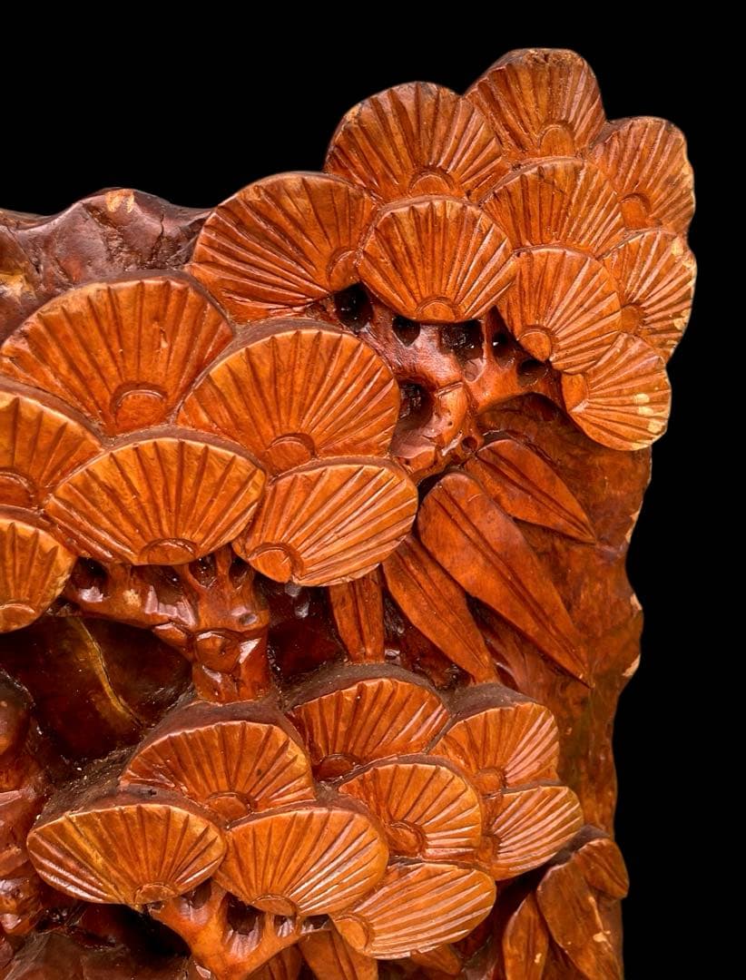 一刀彫⭐️アンティーク⭐️骨董⭐️衝立⭐️天然木⭐️孔雀⭐️重量物‼️‼️