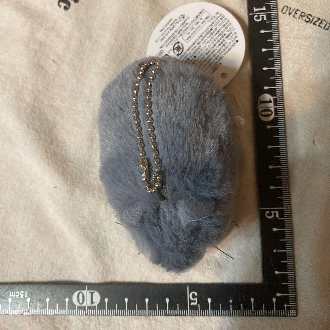 ちょ〜可愛い　グレーのハムスター　モコフワ　ぬいぐるみ　キーホルダー　新品未使用