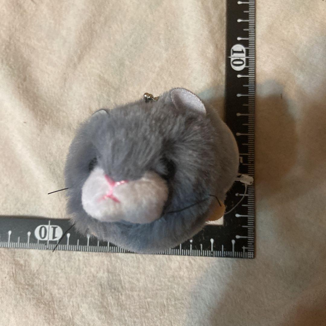 ちょ〜可愛い　グレーのハムスター　モコフワ　ぬいぐるみ　キーホルダー　新品未使用