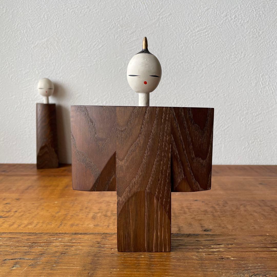 希少　古物　欅木製　立て雛　芸術　古道具　伝統文化　民藝