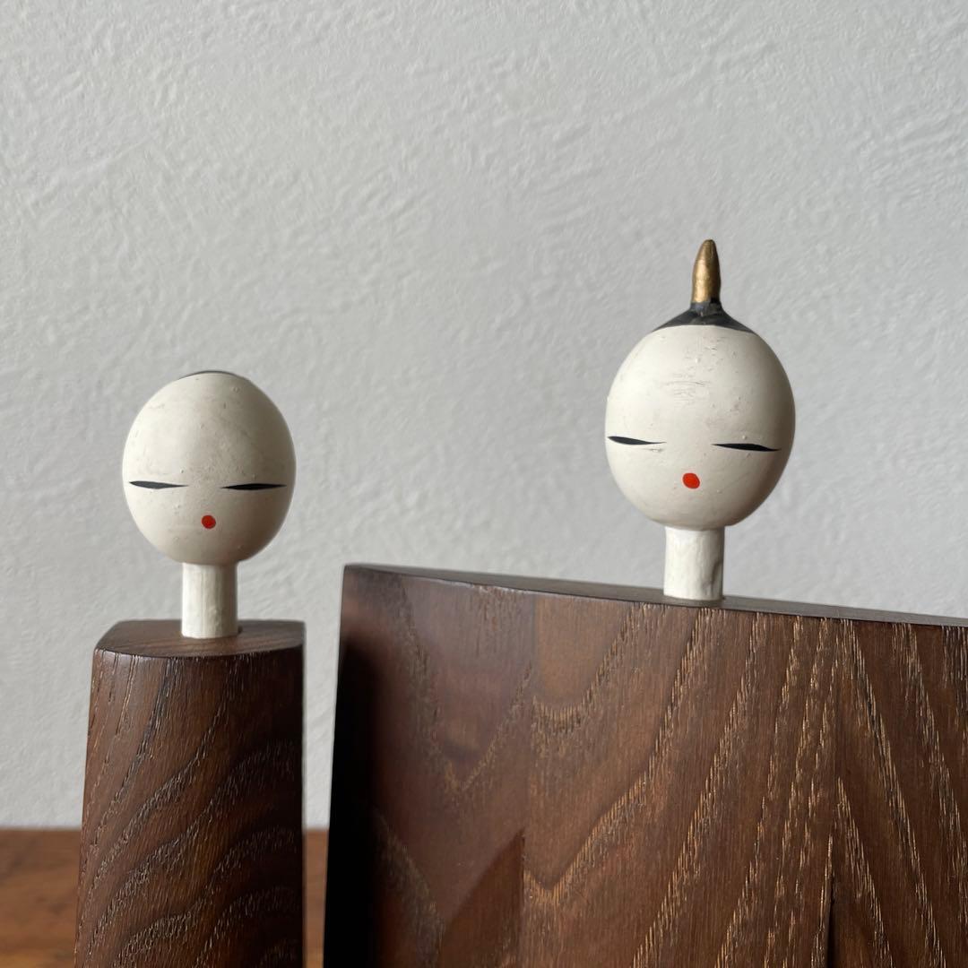 希少　古物　欅木製　立て雛　芸術　古道具　伝統文化　民藝