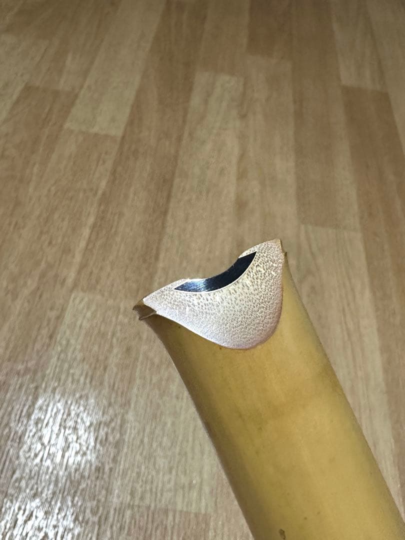 尺八　仙山銘　1尺6寸　金巻き銀三線　焼印二つ　高級管