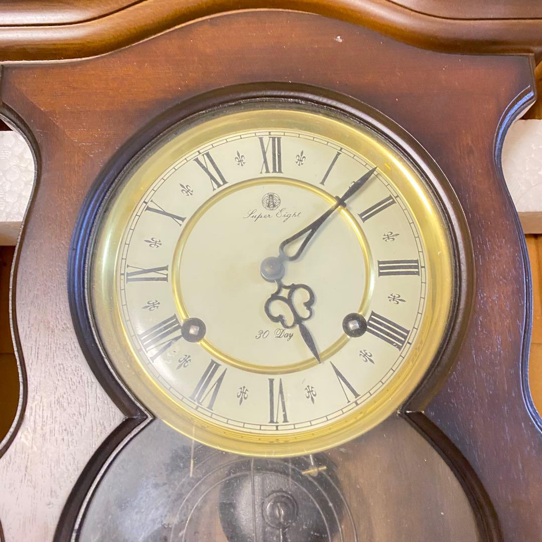 愛知時計製 壁掛け時計 木製 振り子時計 クラシック レトロ 箱付き