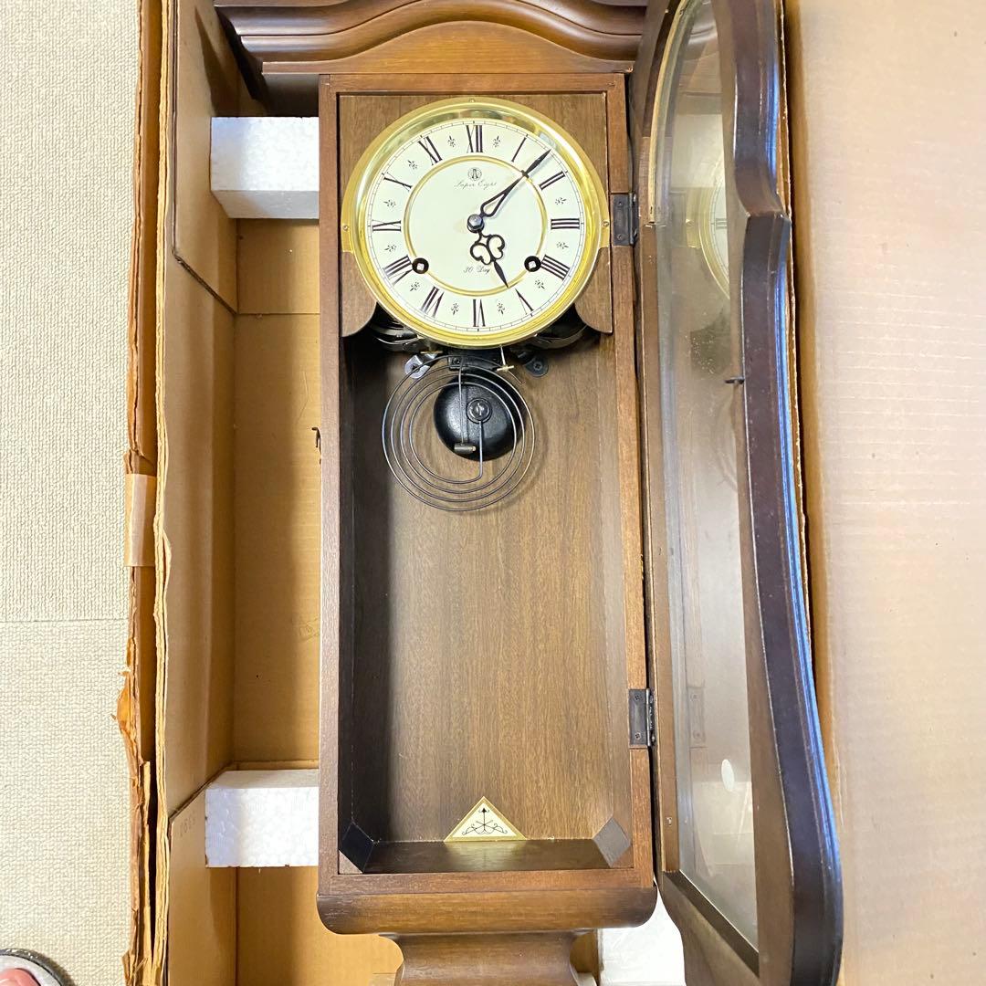 愛知時計製 壁掛け時計 木製 振り子時計 クラシック レトロ 箱付き