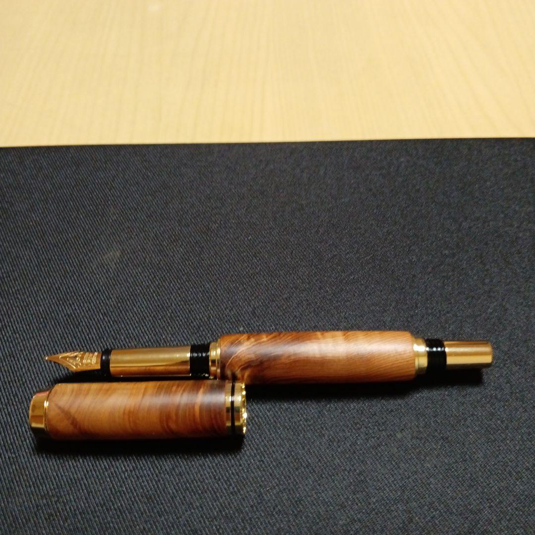 銘木屋久杉　光明、油木　万年筆