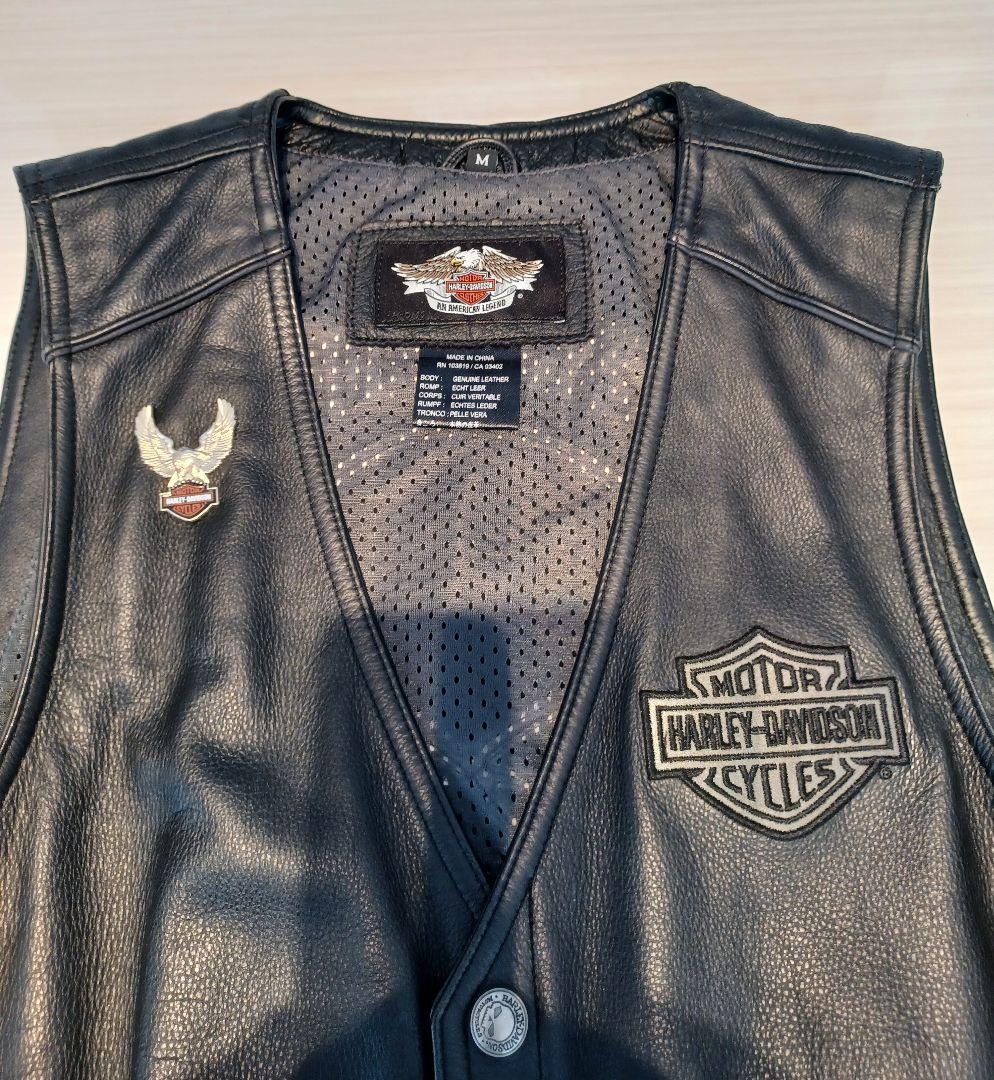 【希少 美品】ハーレーダビッドソン　ライダースジャケット スカルレザーベスト