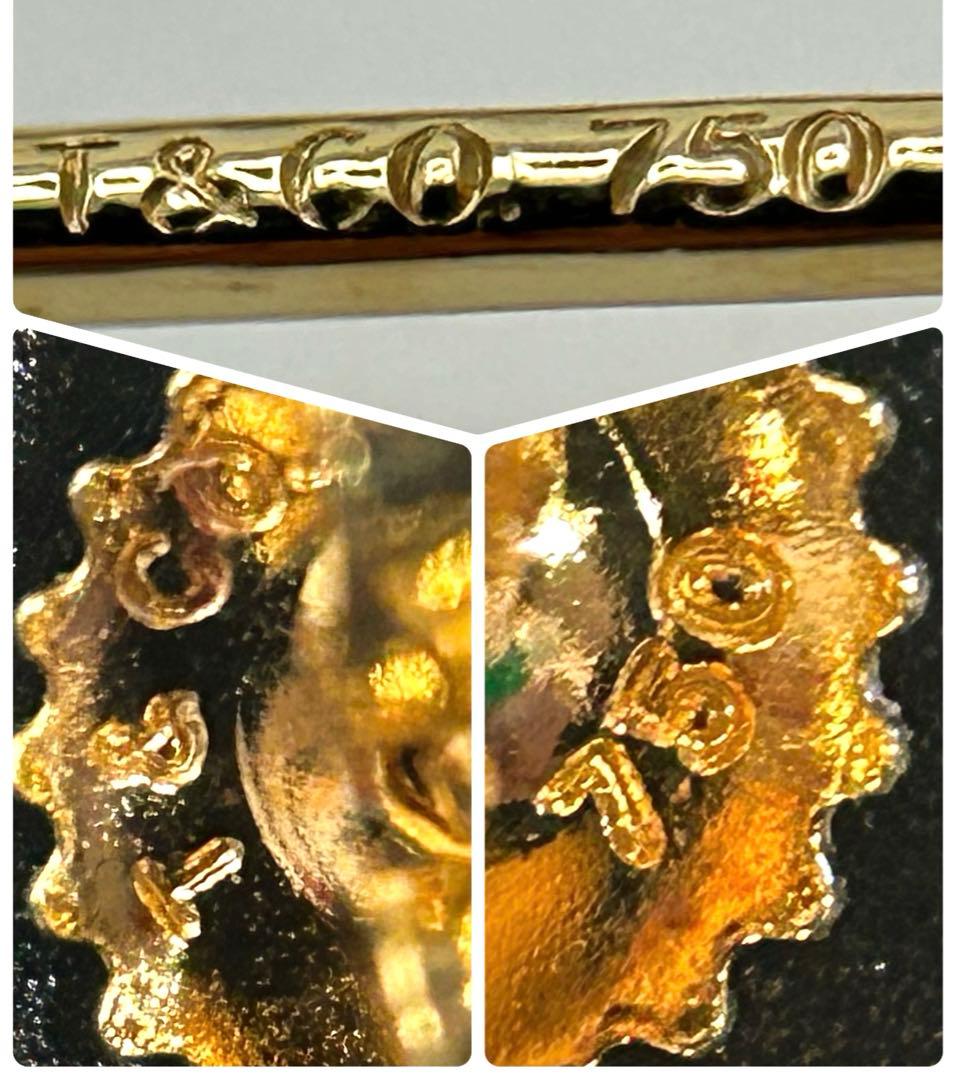 希少 美品 Tiffany&Co. ティファニー フープ ピアス 750 K18