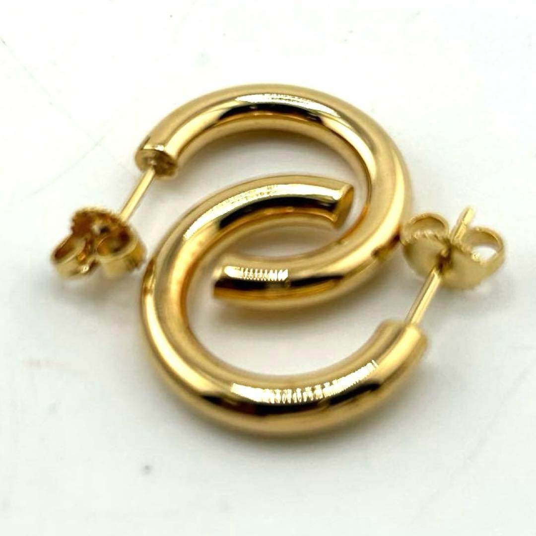 希少 美品 Tiffany&Co. ティファニー フープ ピアス 750 K18