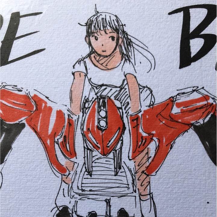 カサハラテツロー 直筆色紙 RideBackライドバック