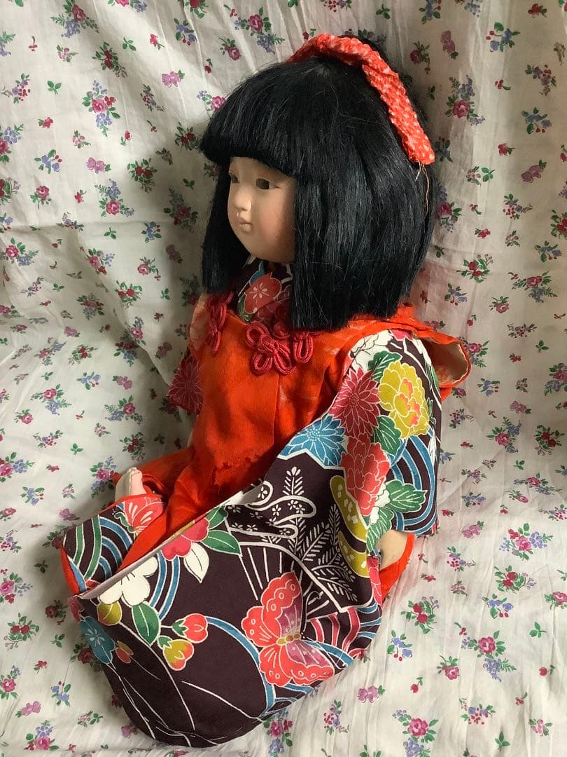 市松人形 少し難あり！新田英二作 約42cm？ 1992年作品