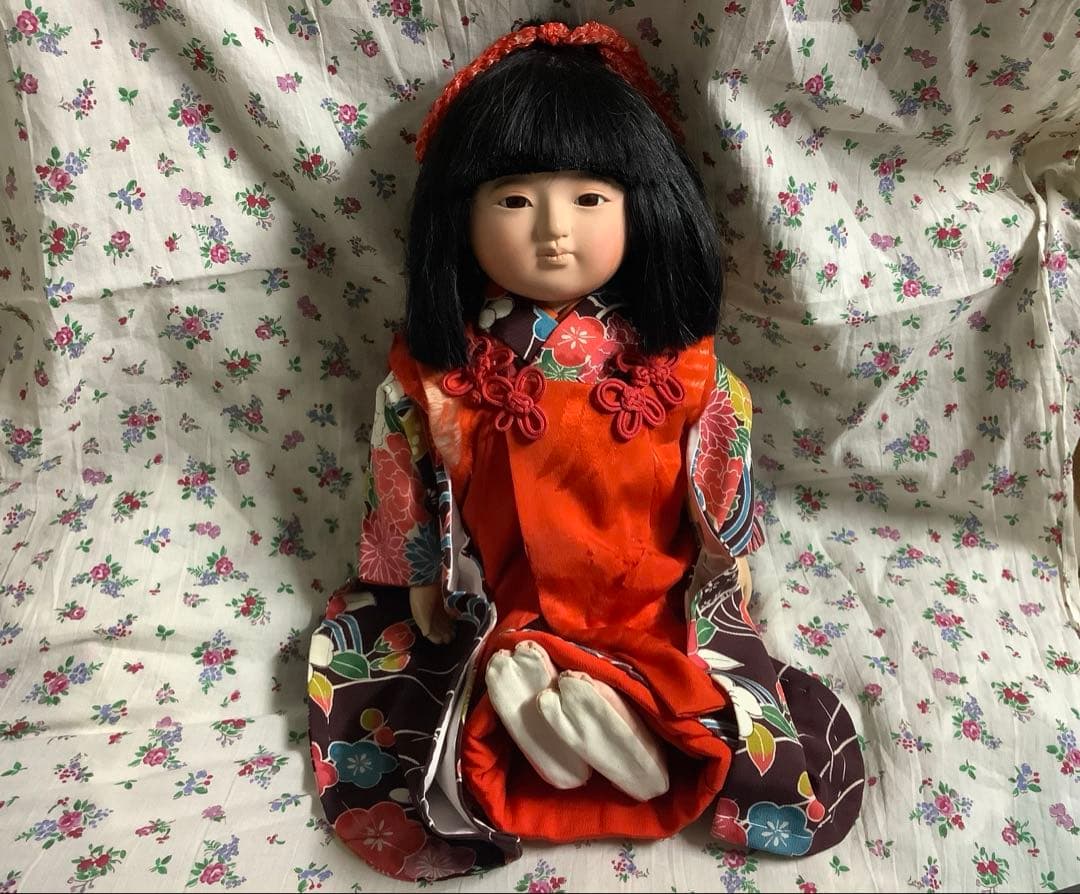 市松人形 少し難あり！新田英二作 約42cm？ 1992年作品