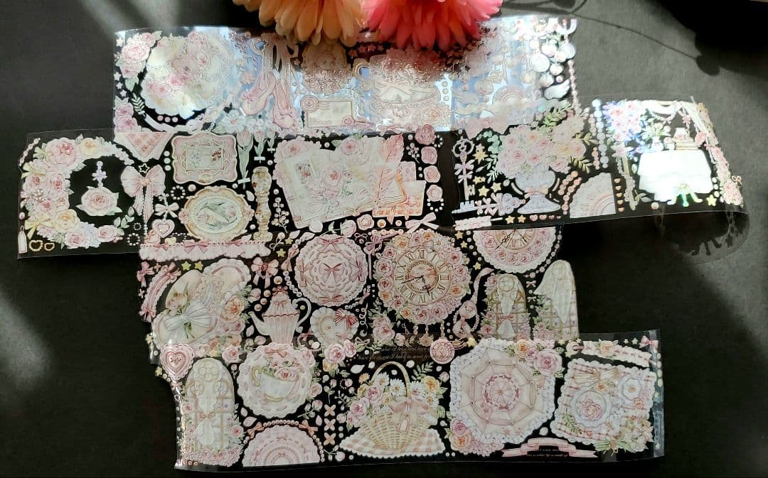 海外 マステ 装飾 少女的野餐 虹光 PET マスキング テープ 切り売り