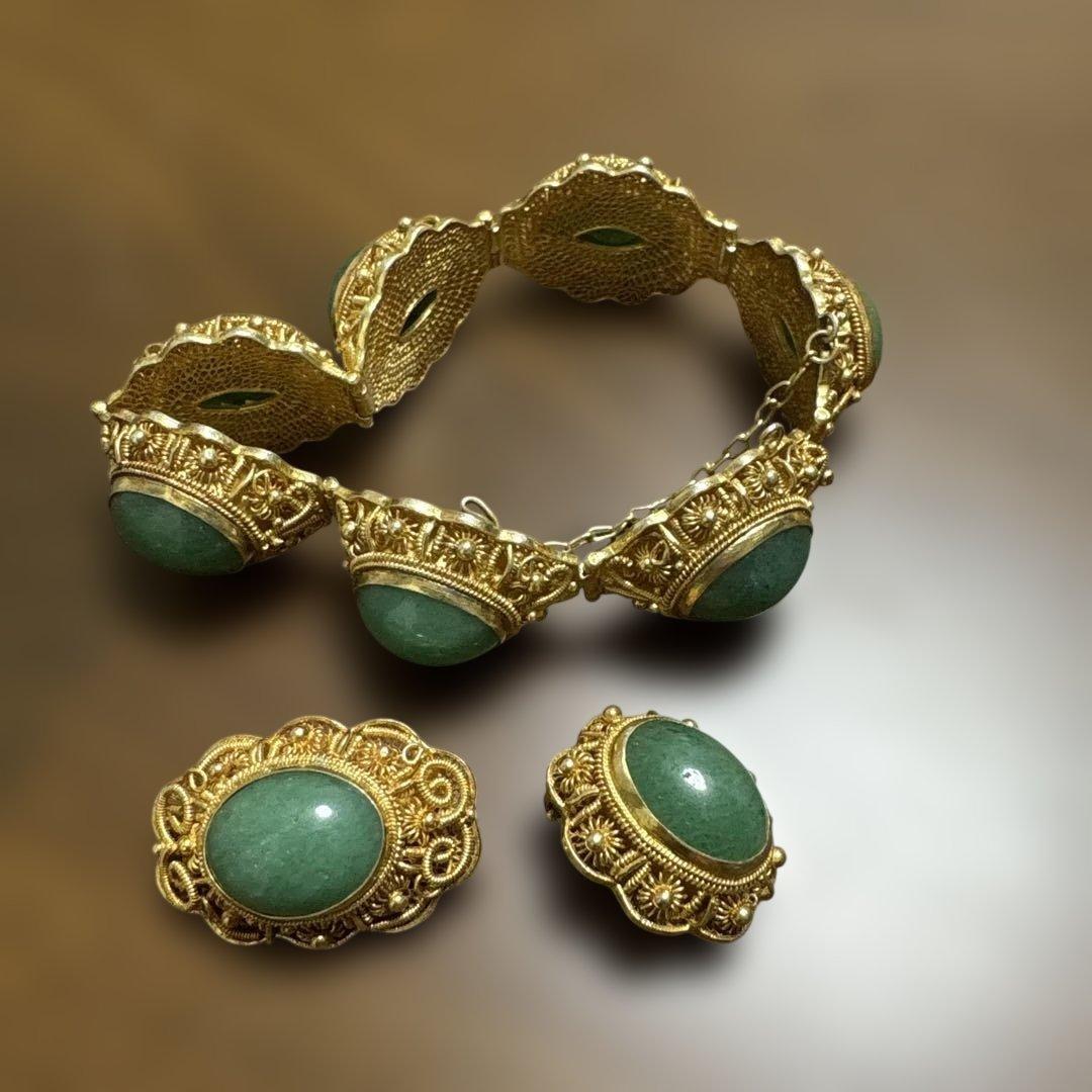 ヴィンテージスタイル ブローチ・コサージュセットシルバー925