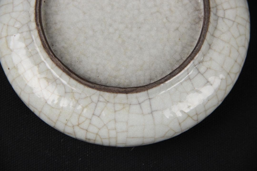 中国古美術 唐物　時代物 清朝期 哥釉 水盂 文房具 陶磁器 NX23-2