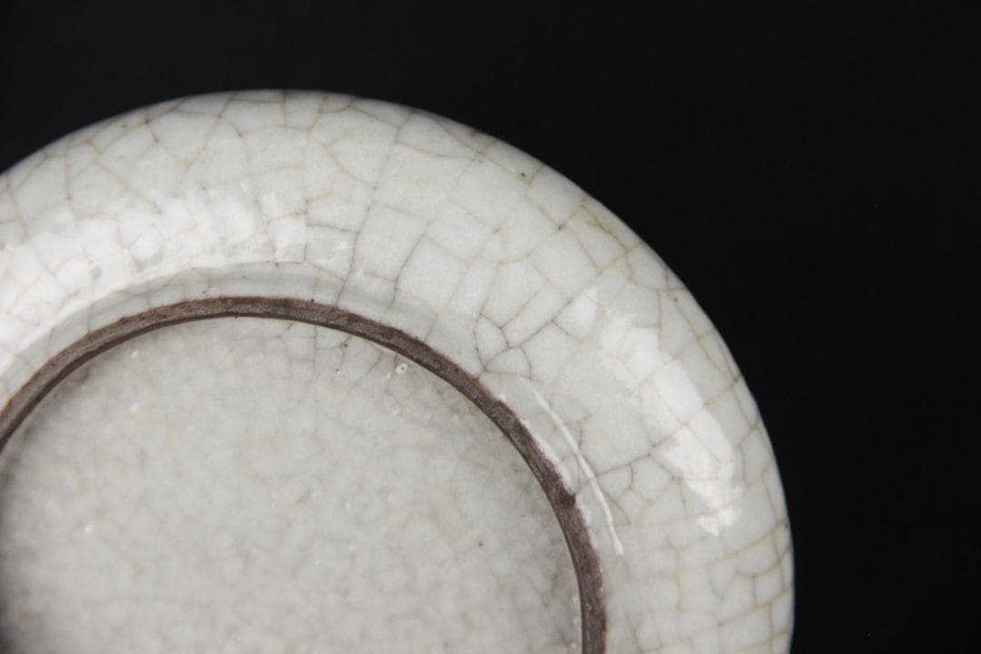 中国古美術 唐物　時代物 清朝期 哥釉 水盂 文房具 陶磁器 NX23-2