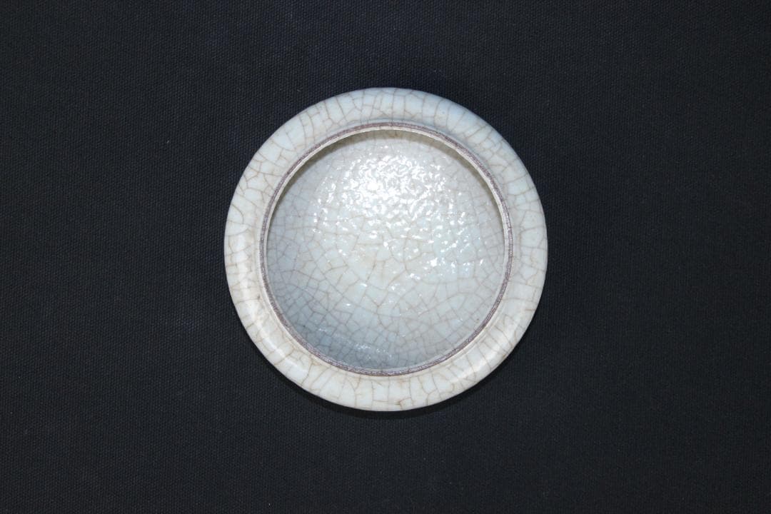 中国古美術 唐物　時代物 清朝期 哥釉 水盂 文房具 陶磁器 NX23-2