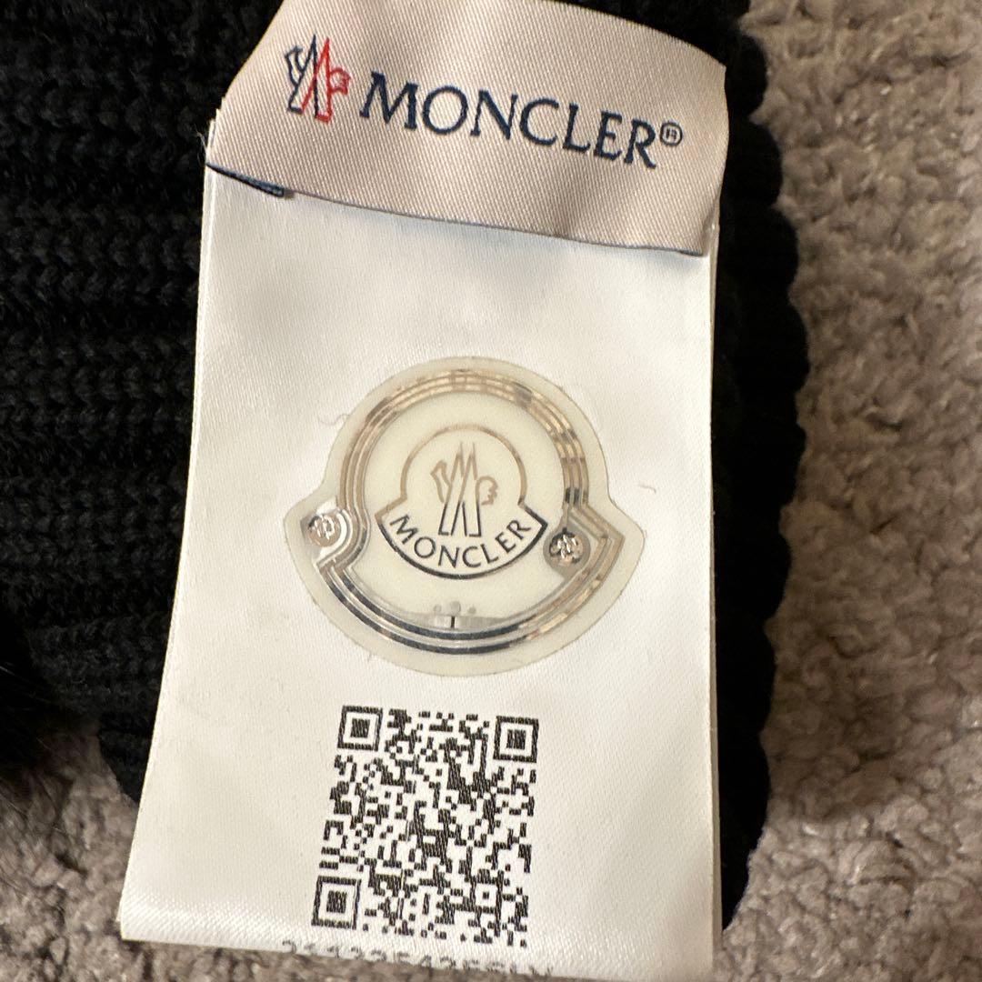 希少品 リアルファー Moncler モンクレール ポンポンニット帽 ビーニー