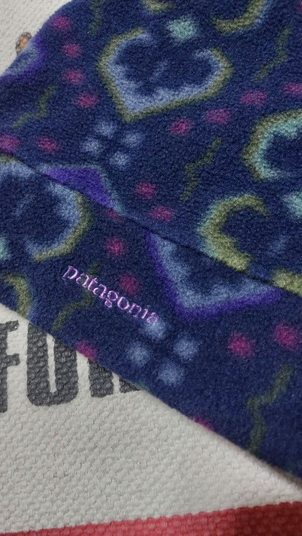 90s USA製 patagonia フリース　キャップ　タペストリー