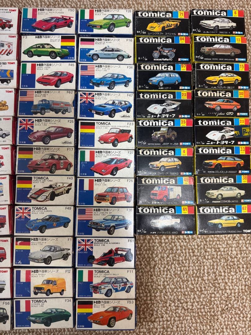 キャランGTO含む、黒箱16台＋外国車シリーズ23台＋赤箱48台＋8台計95台