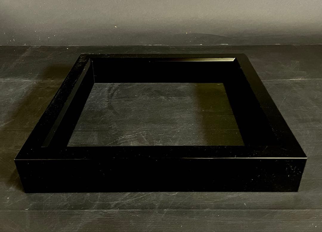 【美品】「祖」 真塗 炉縁 塗師 浄白 共箱 茶道具 (25E)