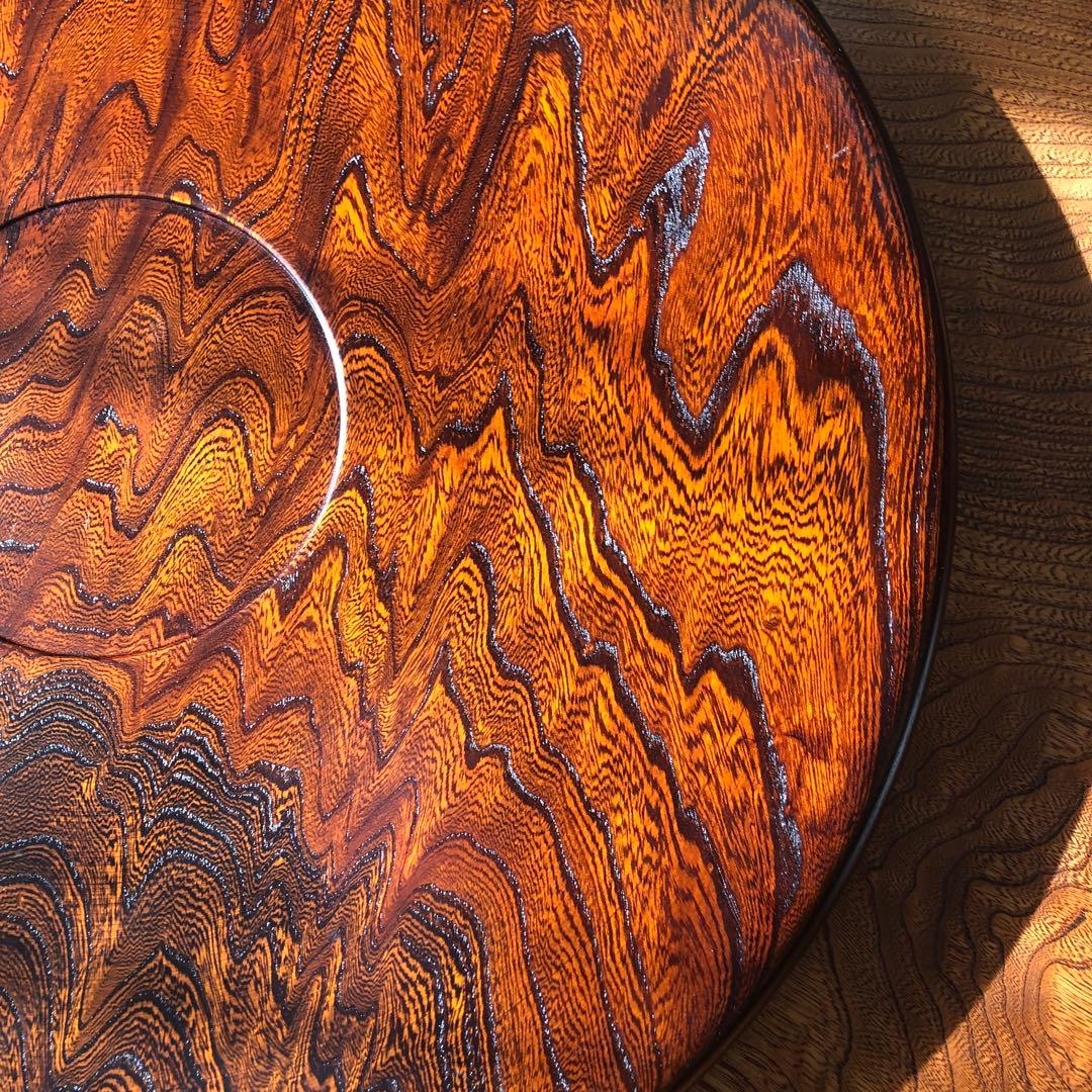 希少【特大47.5cm】天然木 お盆 欅 漆塗り 伝統工芸品 木目 美品