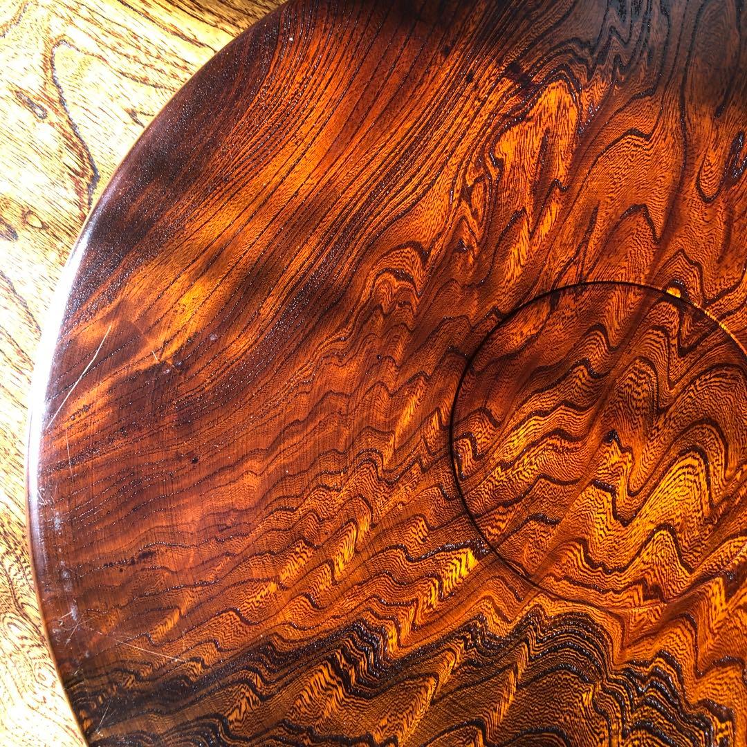 希少【特大47.5cm】天然木 お盆 欅 漆塗り 伝統工芸品 木目 美品