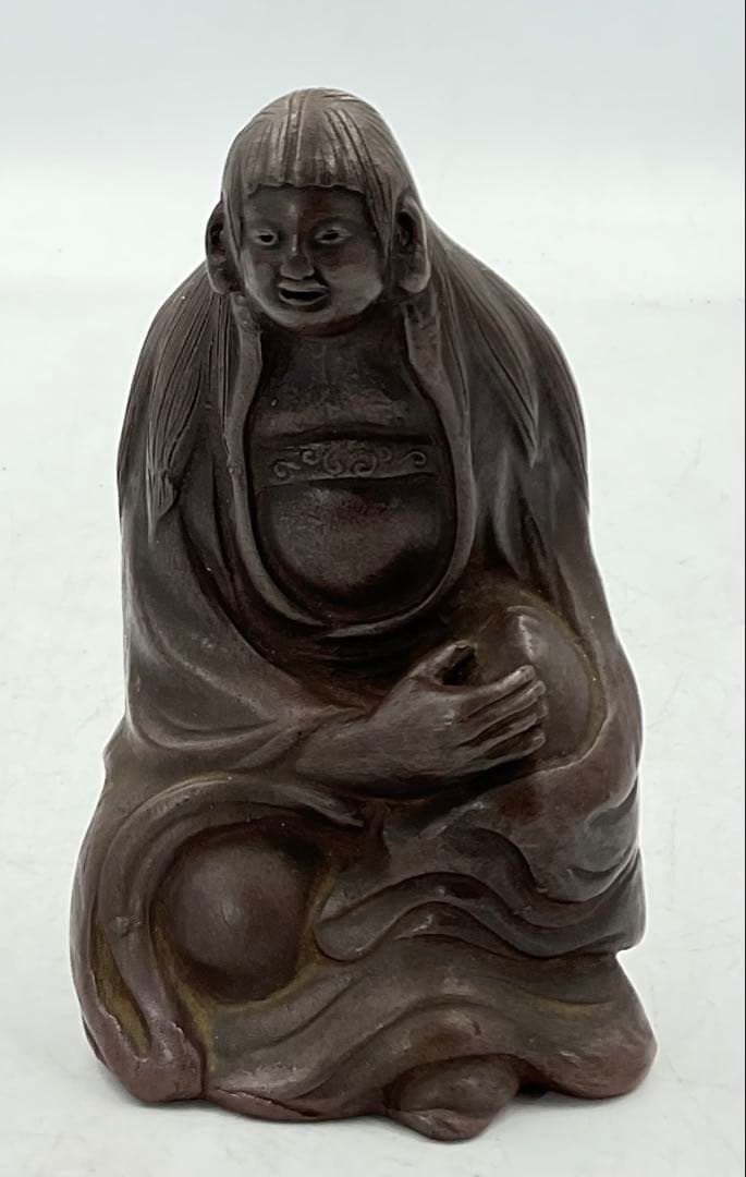 【８０】★江戸時代末期　古備前焼仙人置物★