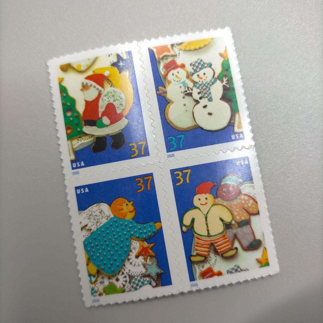 売約2073 外国切手 アメリカ クリスマス シリーズ セルフ糊切手21枚未使用