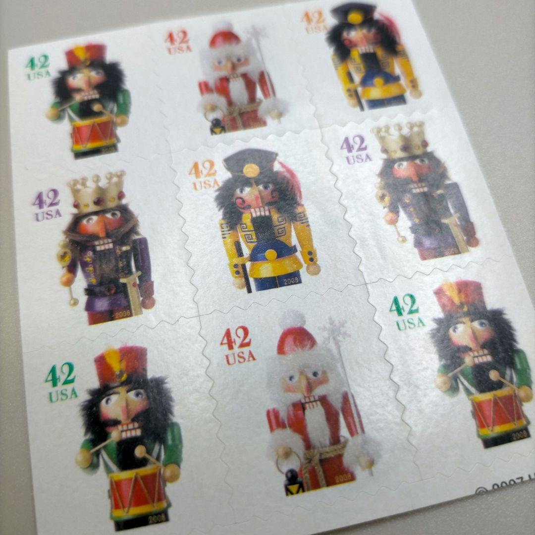 売約2073 外国切手 アメリカ クリスマス シリーズ セルフ糊切手21枚未使用