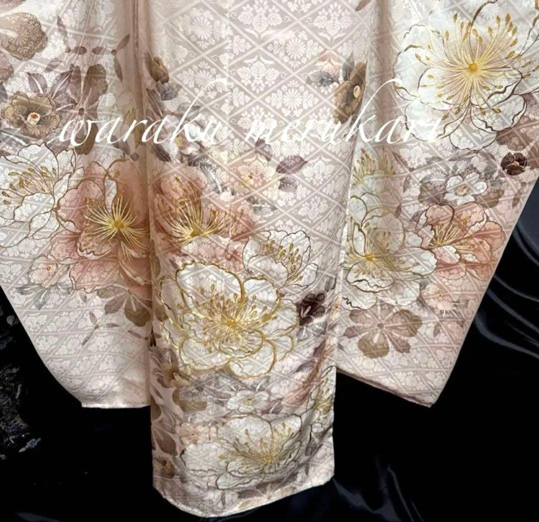 ◆くすみピンク◆金駒刺繍◆金彩加工◆ 豪華正絹振袖◆ フルセット◆フルオーダー