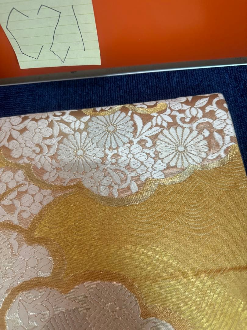 2700 袋帯 古代彫金紋 西陣織 金糸　高級上質上品　約440cm 未使用