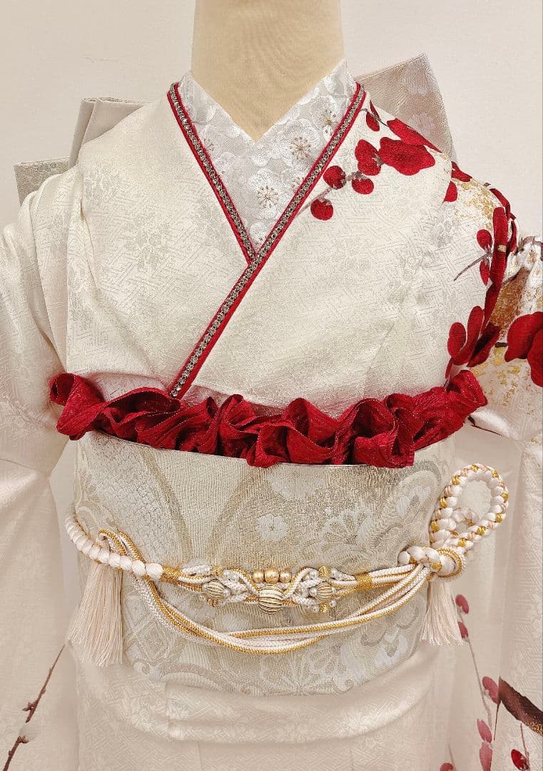 白地古典　上品な振袖フルセット