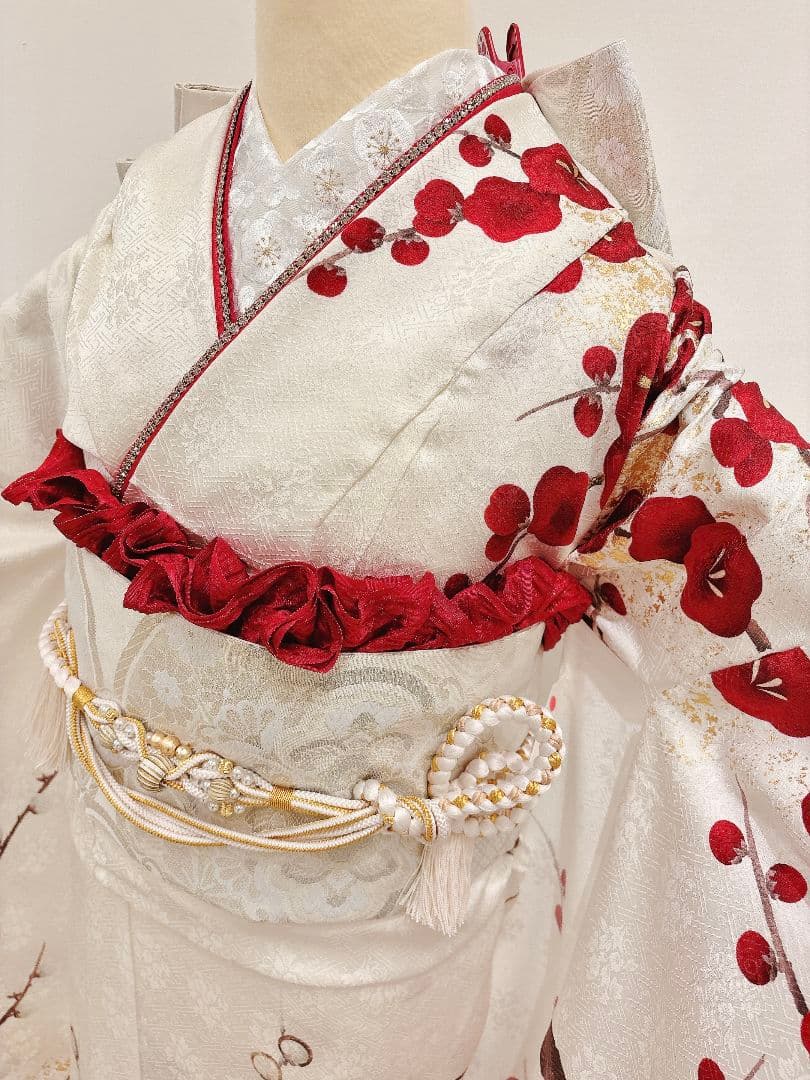 白地古典　上品な振袖フルセット