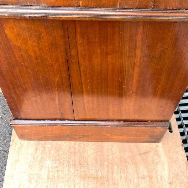 アンティーク　ミラー付きキャビネット　タンス　ワードローブ　大型　本棚