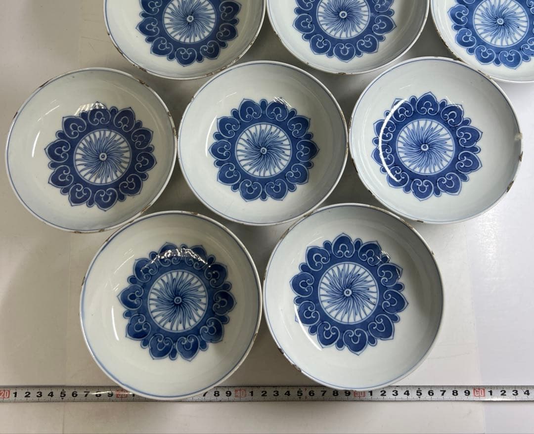中国清時代　雅在銘　古染付青花鉢10客　木箱付　東Y7-0821⭐︎2Fトコエ