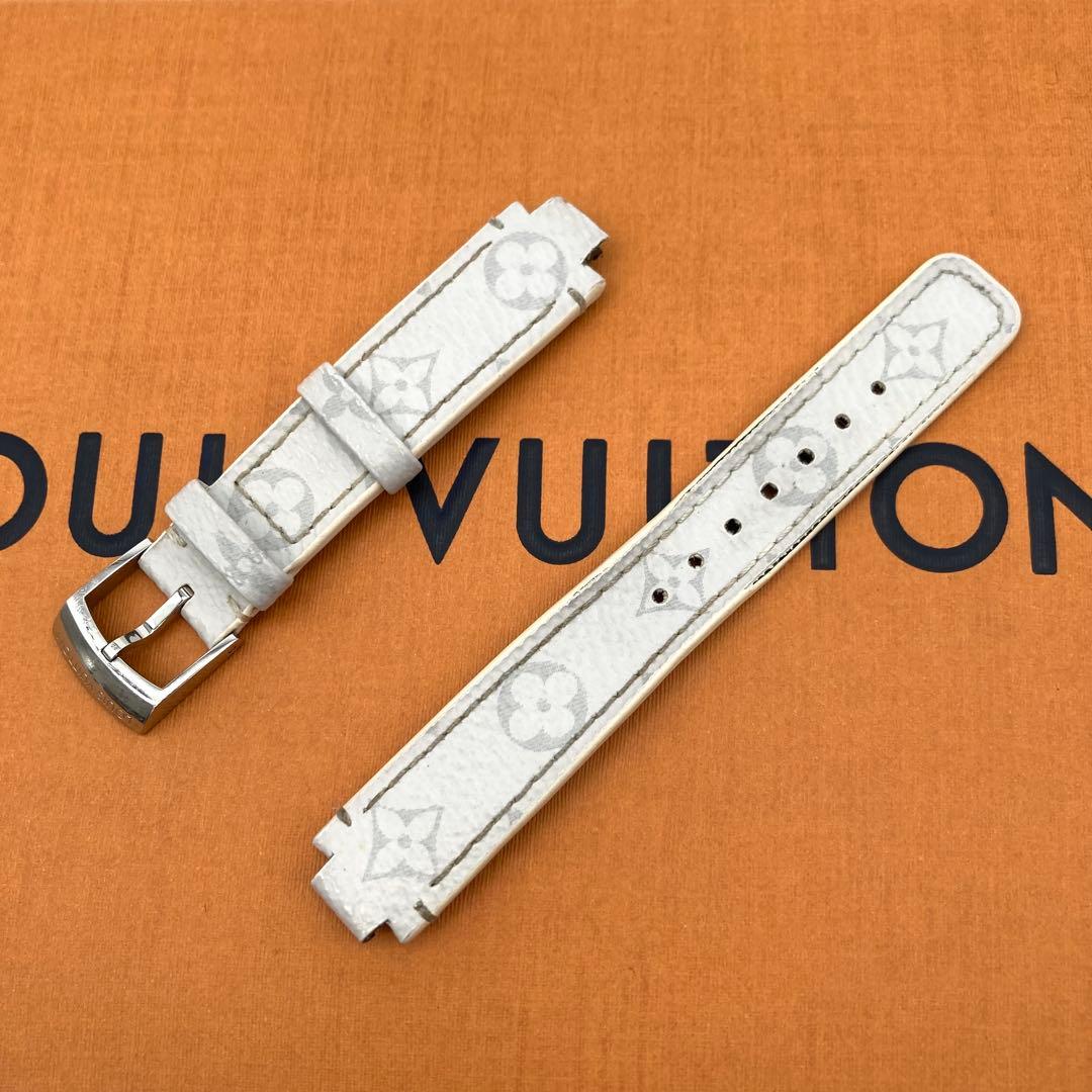 ルイヴィトン タンブール ベルト モノグラム ワンタッチ ホワイト グレー