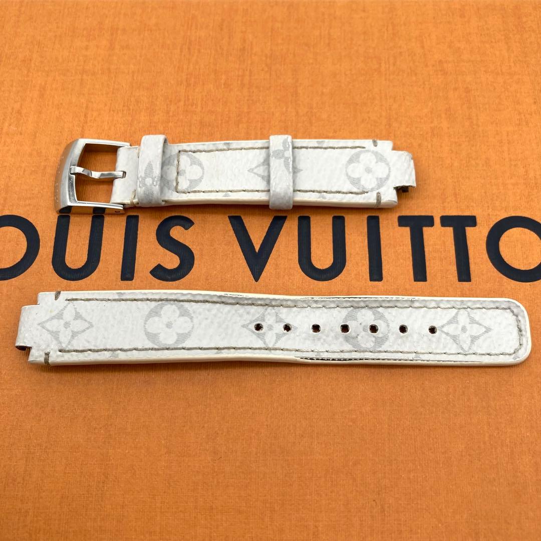 ルイヴィトン タンブール ベルト モノグラム ワンタッチ ホワイト グレー
