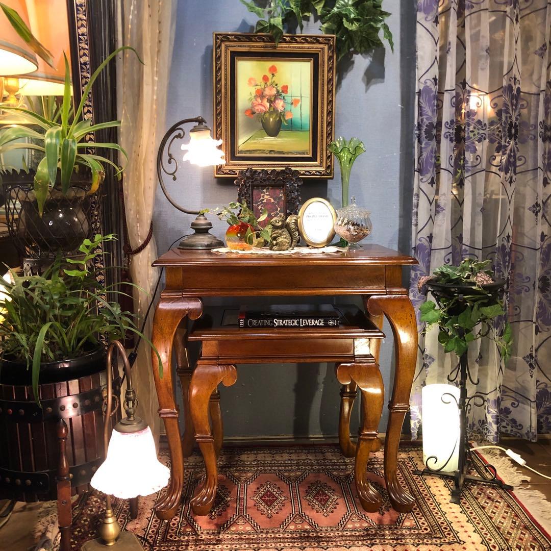 チルヴィンテージ US アンティーク　ネストテーブル　バラ売り可　猫脚