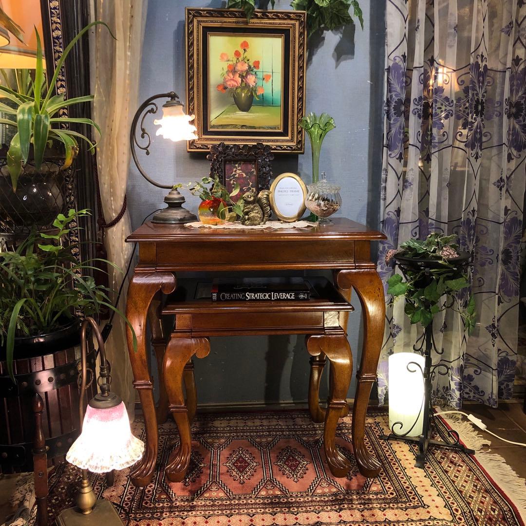 チルヴィンテージ US アンティーク　ネストテーブル　バラ売り可　猫脚