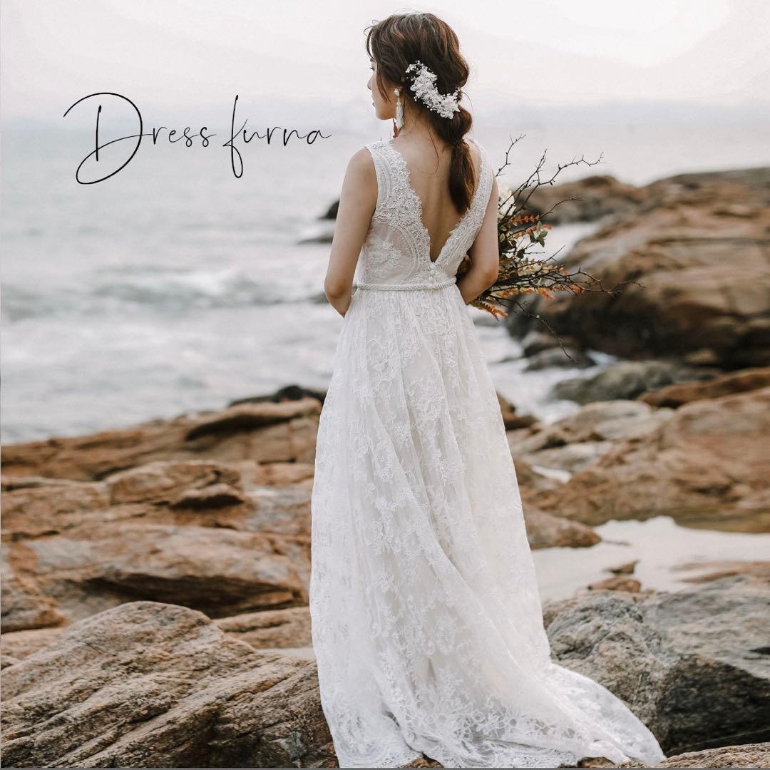 低身長向け ウェディングドレス　SOLALA レースエンパイアドレス