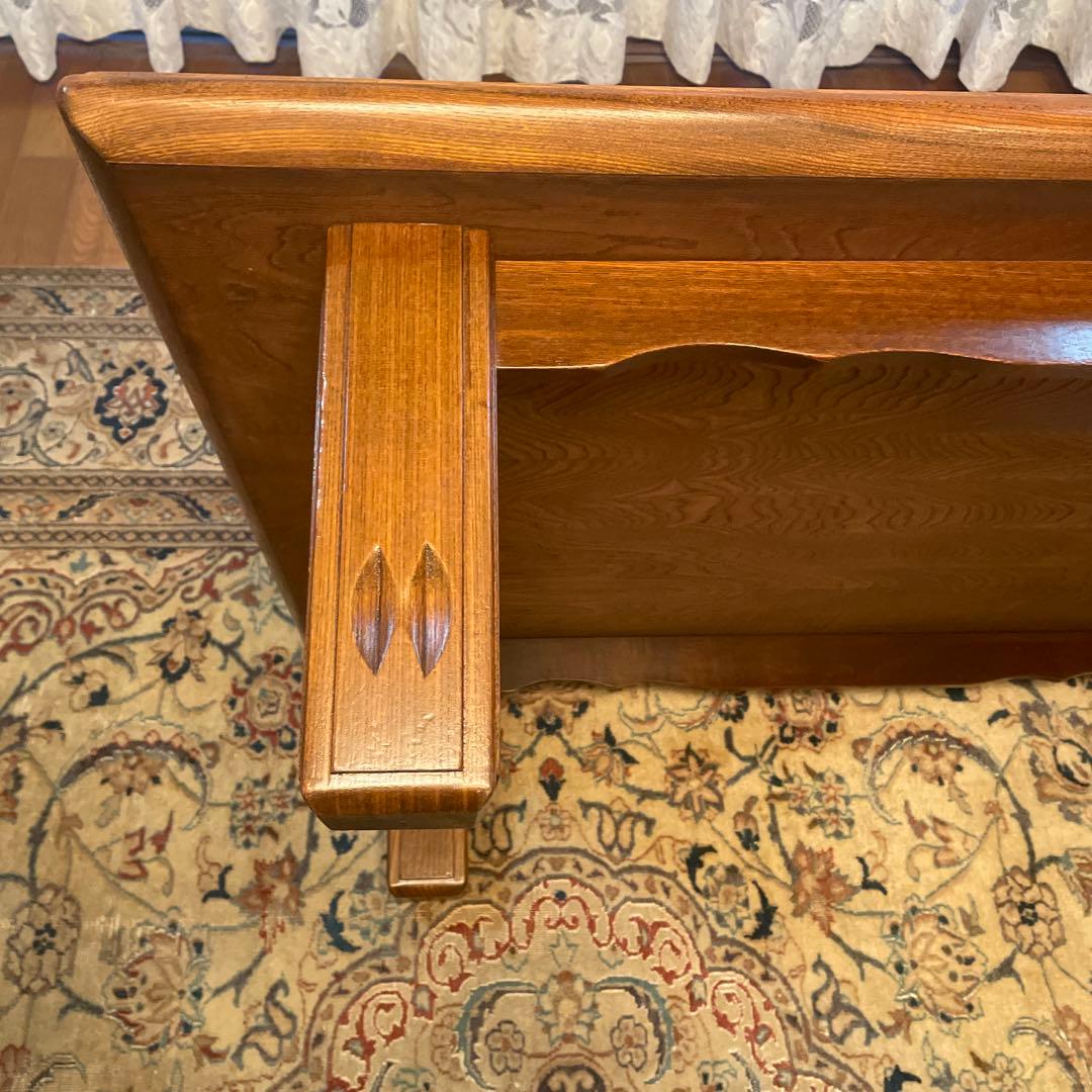 ほぼ配送料アンティーク木製ダークブラウン低テーブル