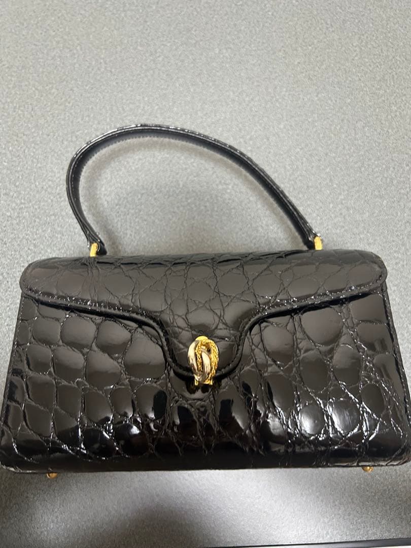 本日限り値下げ価格！クロコダイル　ワニ革　ハンドバッグ　JRA認定