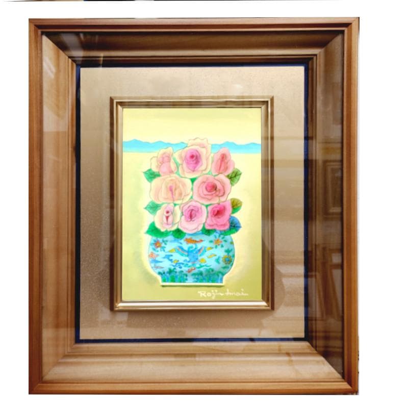 ☆ 今井ロジン ☆「 バラ 」油絵　SMサイズ　未使用額！