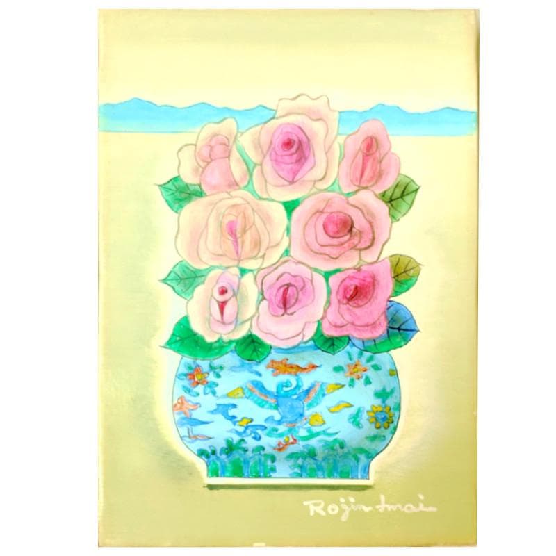 ☆ 今井ロジン ☆「 バラ 」油絵　SMサイズ　未使用額！