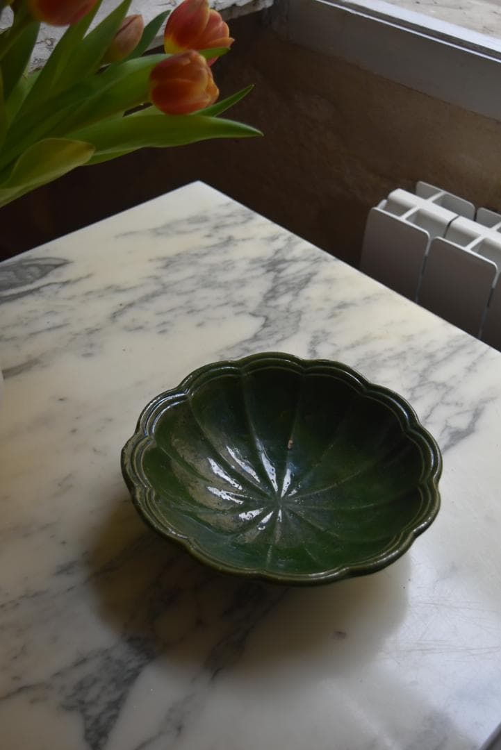 美品　眺めの良い輪花鉢　フランスアンティーク　西洋民藝　19世紀