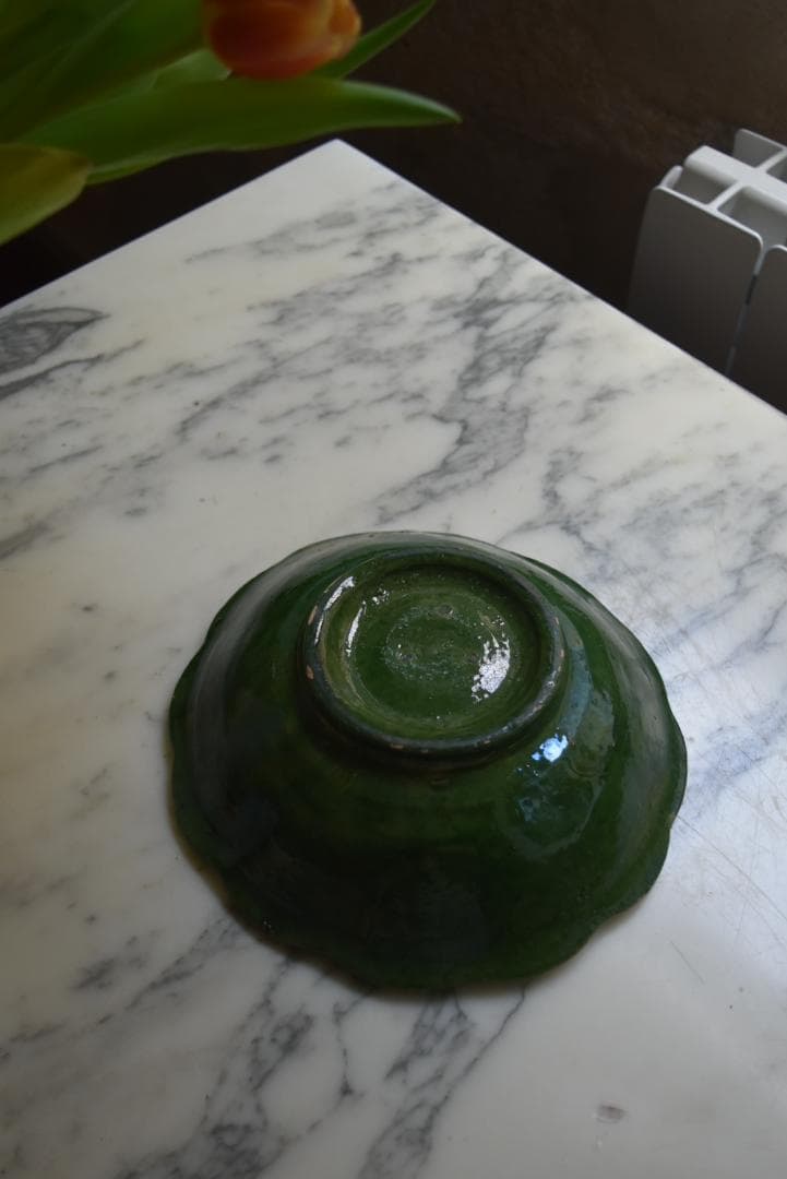 美品　眺めの良い輪花鉢　フランスアンティーク　西洋民藝　19世紀