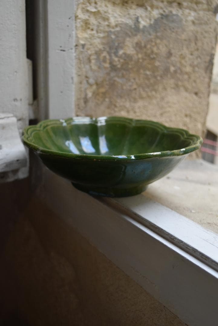 美品　眺めの良い輪花鉢　フランスアンティーク　西洋民藝　19世紀