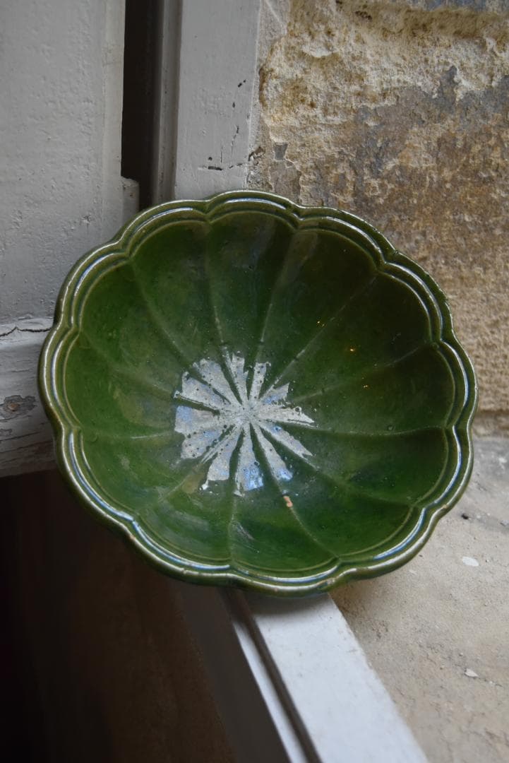 美品　眺めの良い輪花鉢　フランスアンティーク　西洋民藝　19世紀