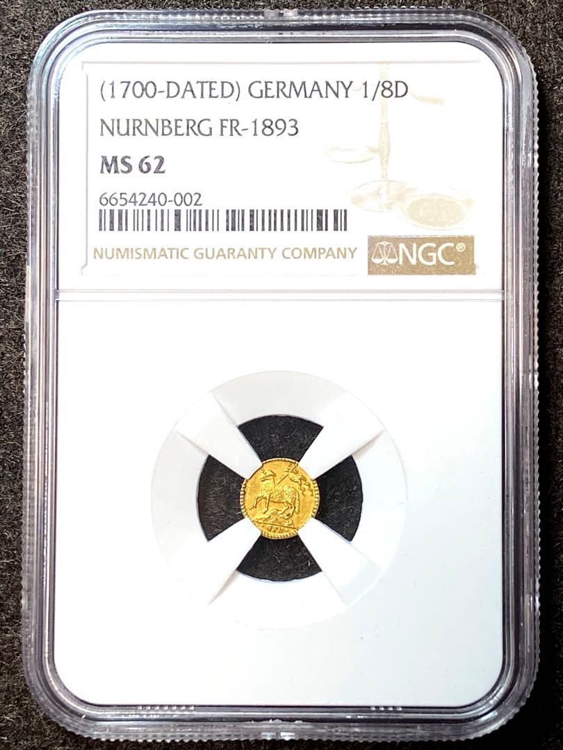 ドイツ ニュルンベルク1/8ラムダカット金貨NGC MS62